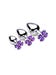 Kit de 3 Plugs Anal Métal Bijou Violet Flower Gem