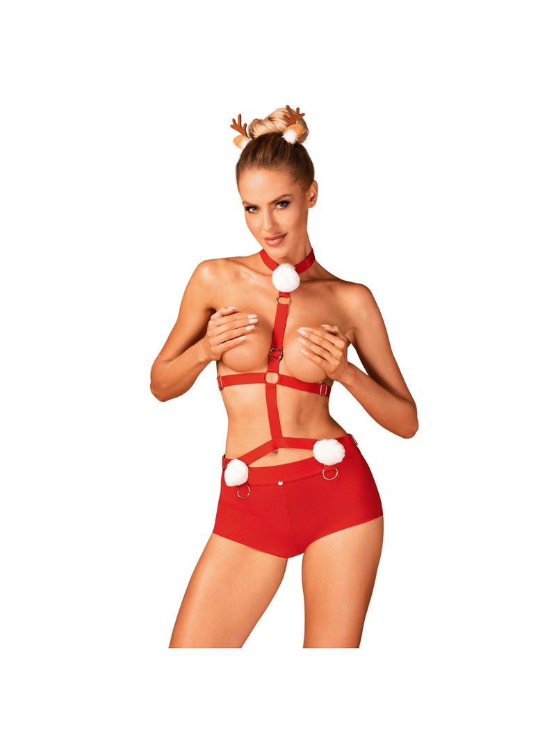 Ensemble 3 Pièces Harnais Ms Reindy Rouge main product photo