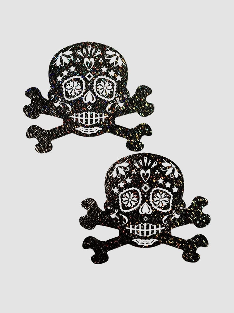Cache-Tétons Calavera Strass