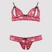 Ensemble 2 pièces ouvert dentelle rouge