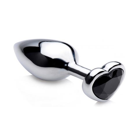 Plug anal métal bijou Black Heart medium
