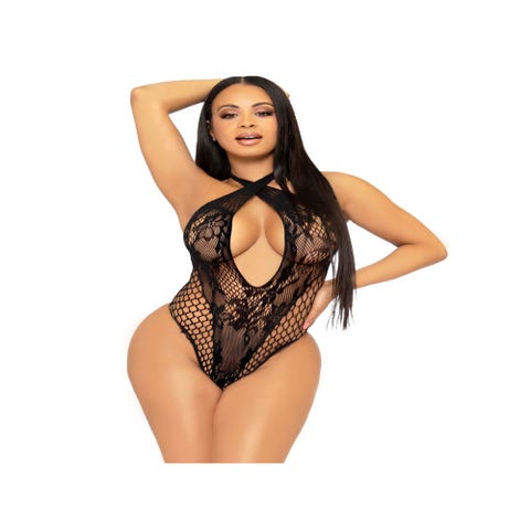 Body string 89313 dentelle & résille noir