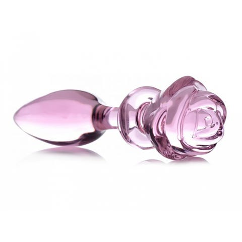 Plug anal en verre Pink Rose large