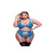 Ensemble 3 Pièces Résille & Dentelle Bleue GT