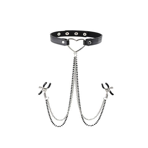 Collier avec pinces à tétons Amor
