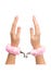 Menottes en métal avec fourrure rose Furry Handcuffs