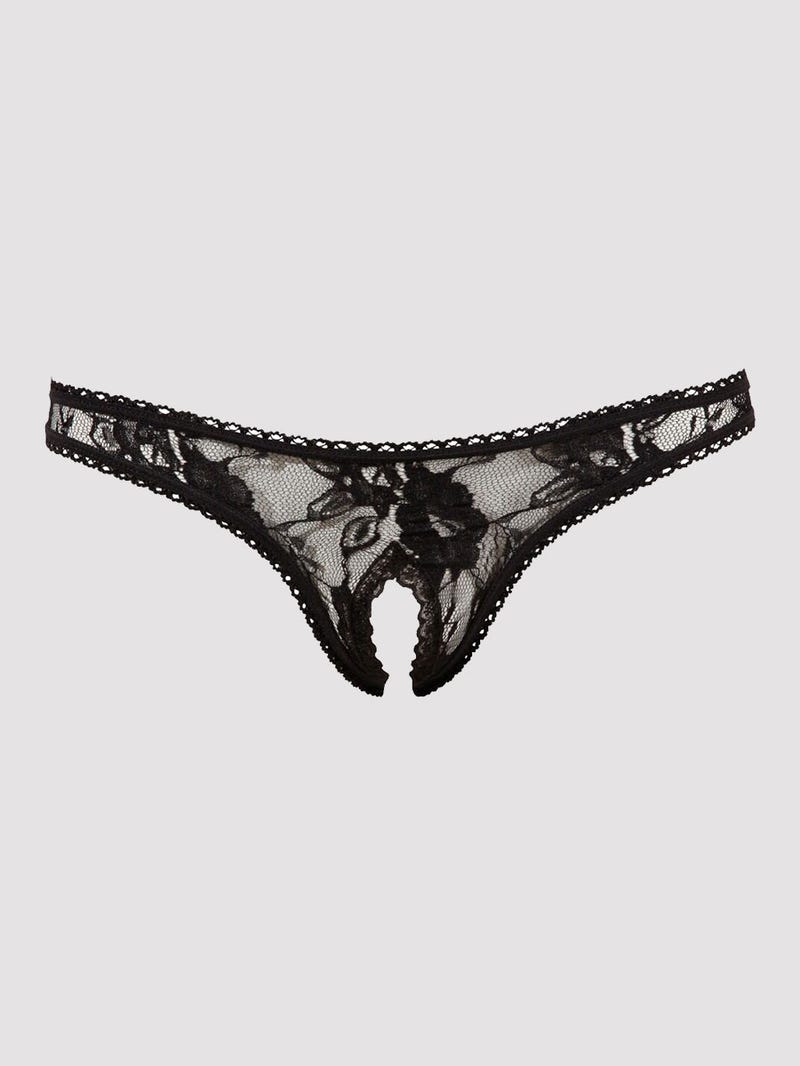 String ouvert en dentelle noir