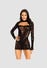 Robe dentelle & manches longues gantées noir