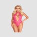 Body dentelle fleurs & noeud rose
