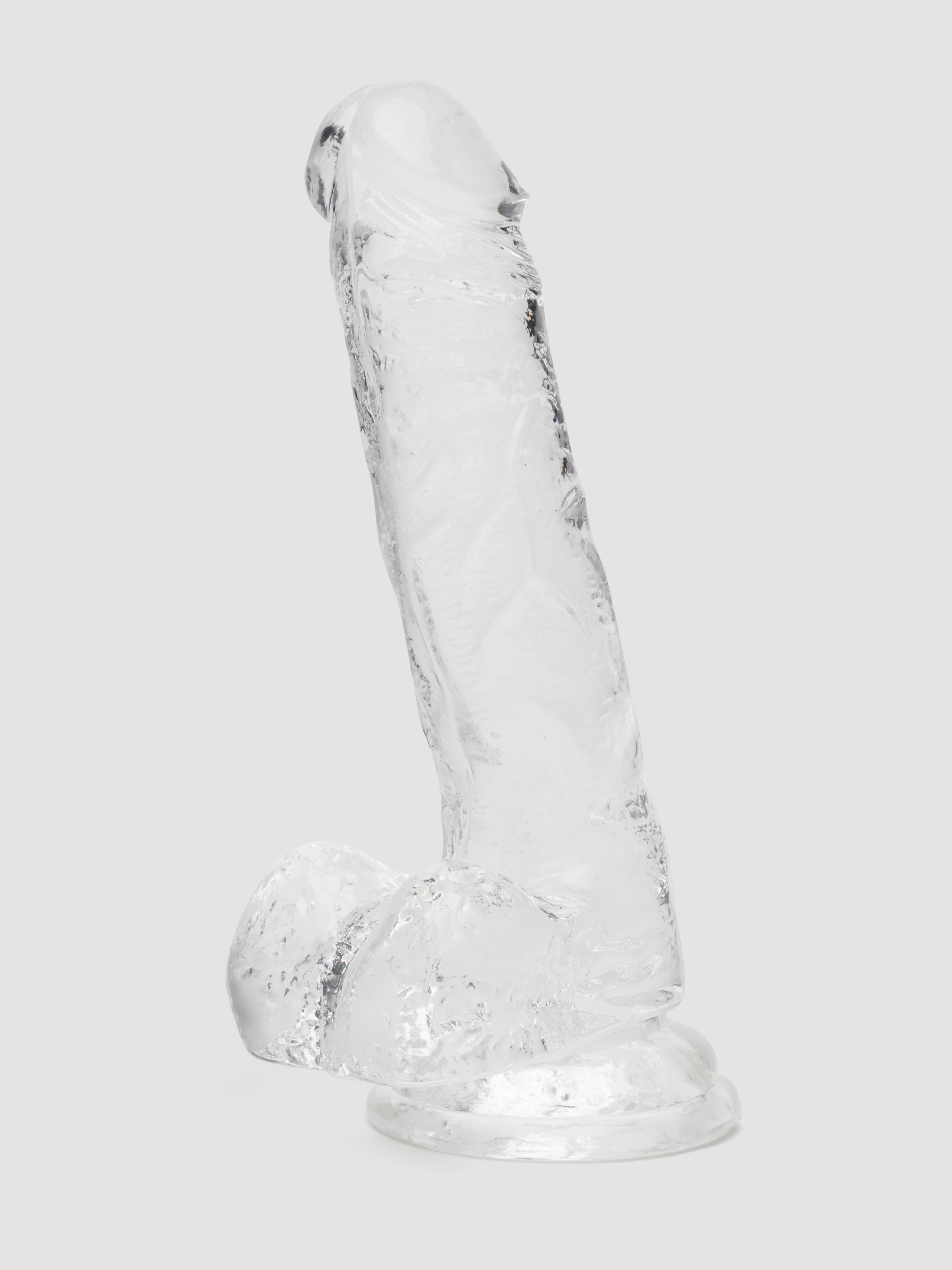 Gode Ventouse avec Testicules Enjoy Transparent 17,8 cm