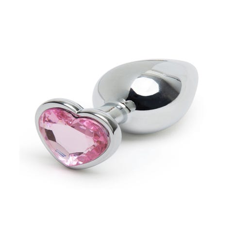 Plug anal bijou coeur Secret Shine rose medium