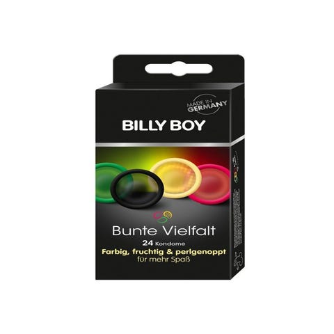 Preservativi Billy Boy Colorati Aromatizzati e Con Rilievi 24 Pezzi