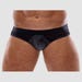 Slip maille transparente & wetlook noir