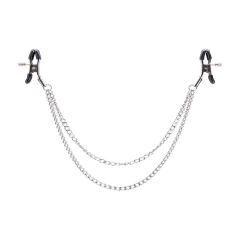 Pinces à tétons double chaîne Bondage Boutique