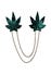Cache-tétons chaîne Green Weed