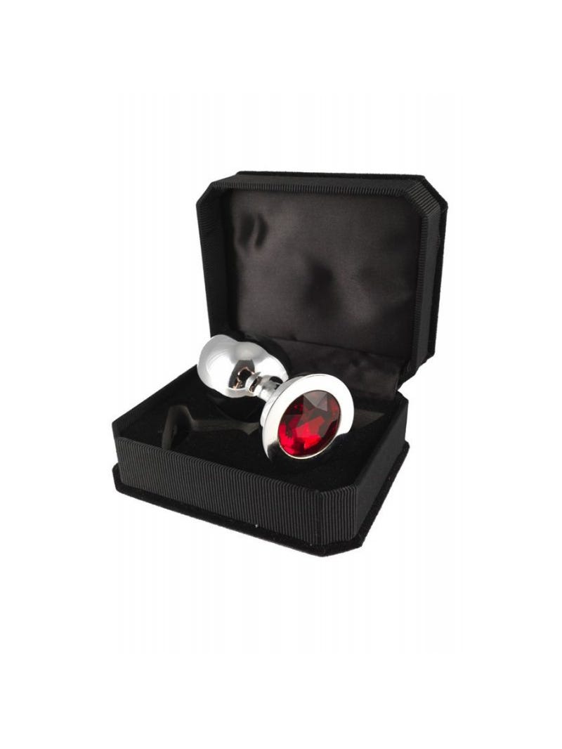 Plug Anale d'Argento con Gioiello Rosso S main product photo