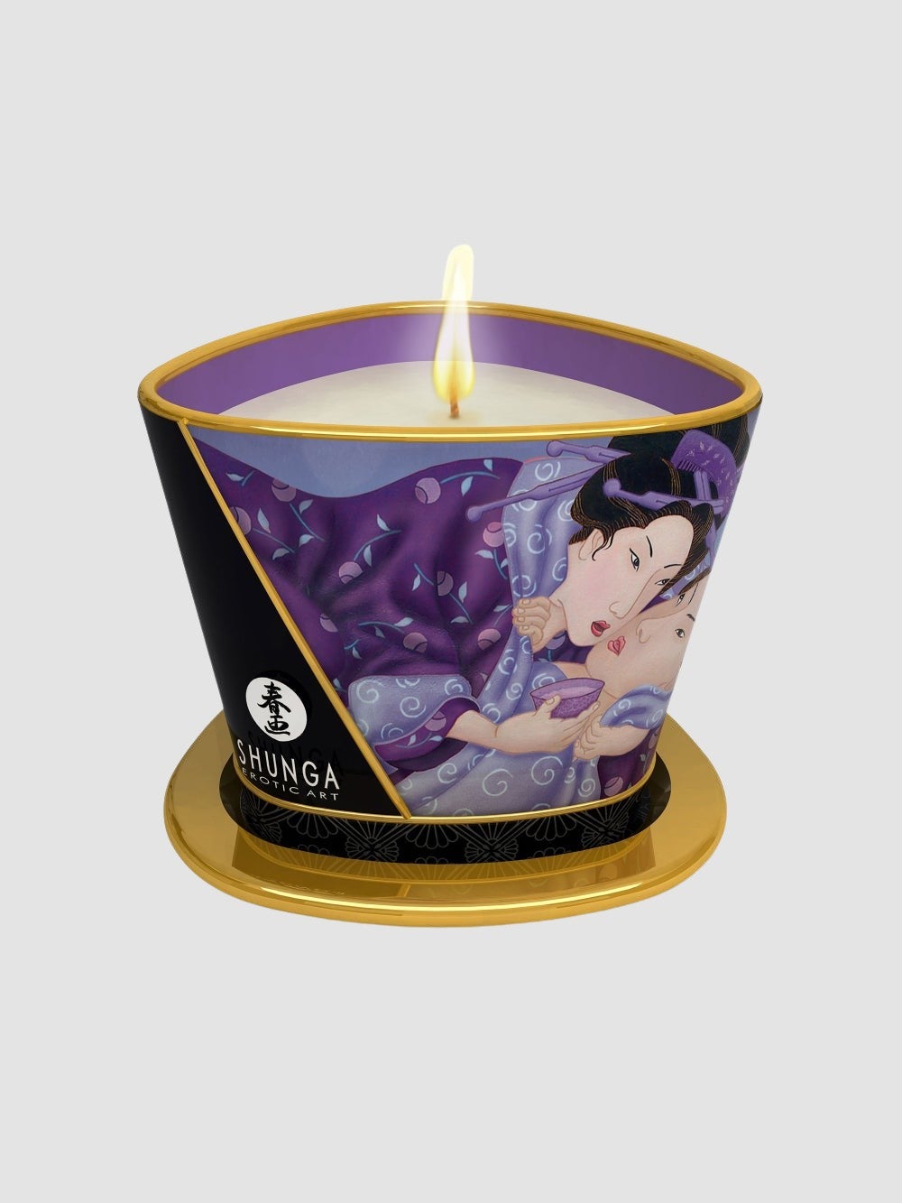 Shunga Rose/Vert Chandelle De Massage Fruits Exotiques