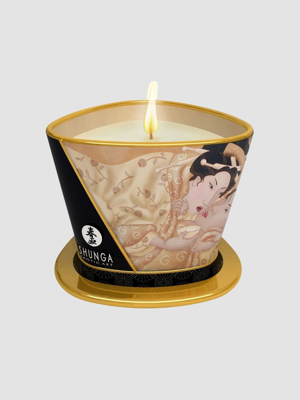 Shunga Rose/Vert Chandelle De Massage Vanille