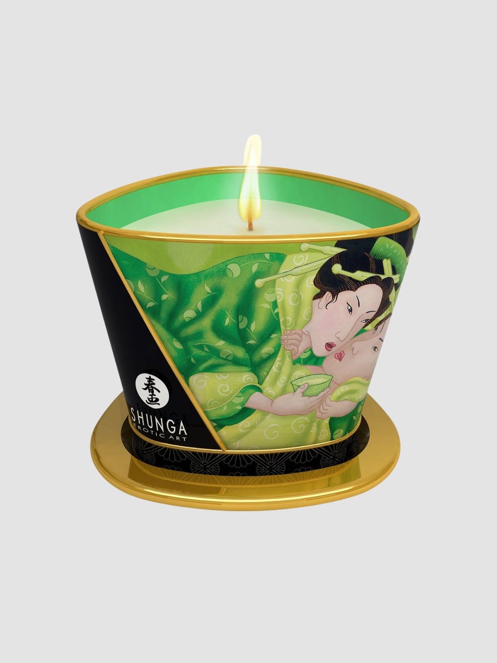 Shunga Vert Chandelle De Massage Thé Exotique