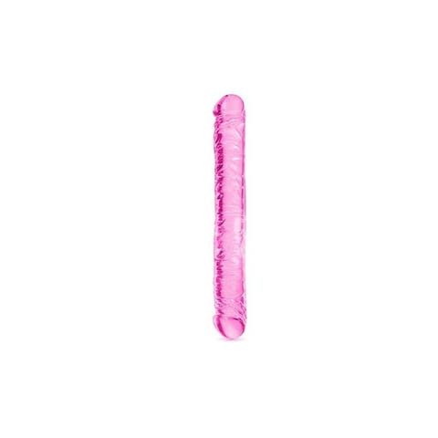 Double Dong 34 cm Cristal Veiné Rose