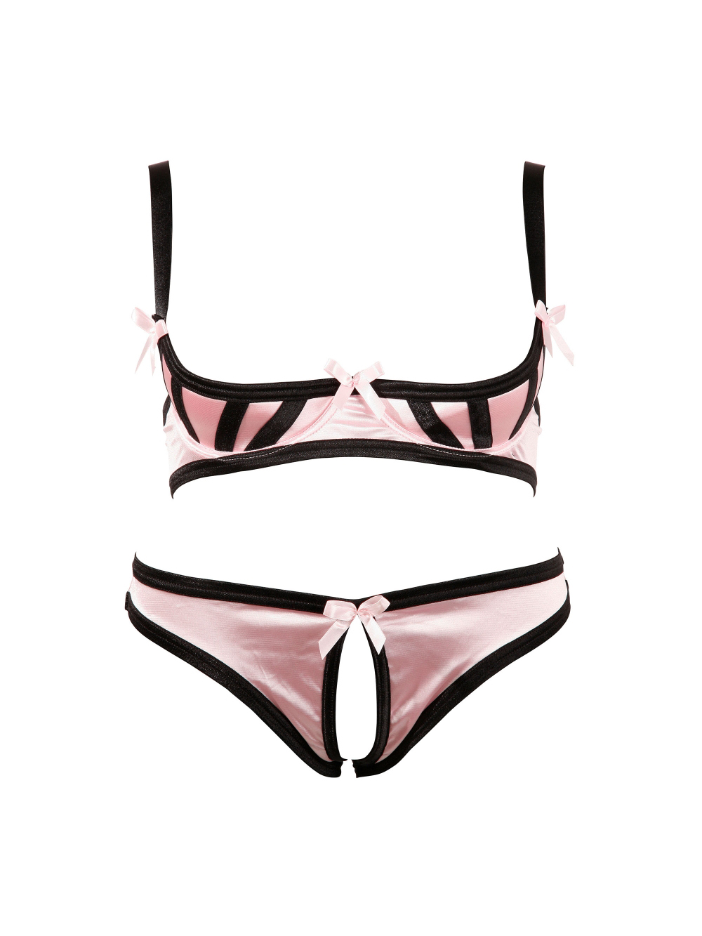 Completino 2 Pezzi Aperto Raso Rosa