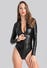 Body Manches Longues Wetlook Fierce Noir
