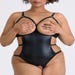 Body Aperto Fierce Wetlook Nero Taglie Forti