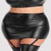 Minigonna con Reggicalze Fierce Wetlook Nera Taglie Forti