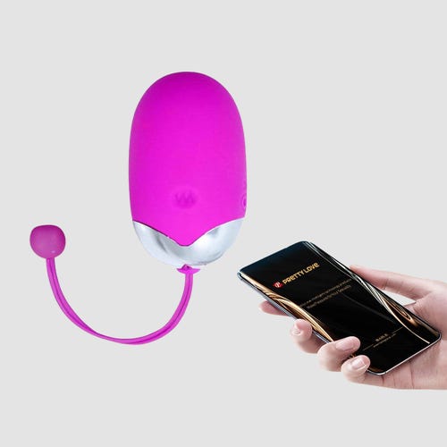 Oeuf Vibrant Téléscopique Connecté - Pilotable Par Appli Smartphone, Silicone Violet, étanche, USB