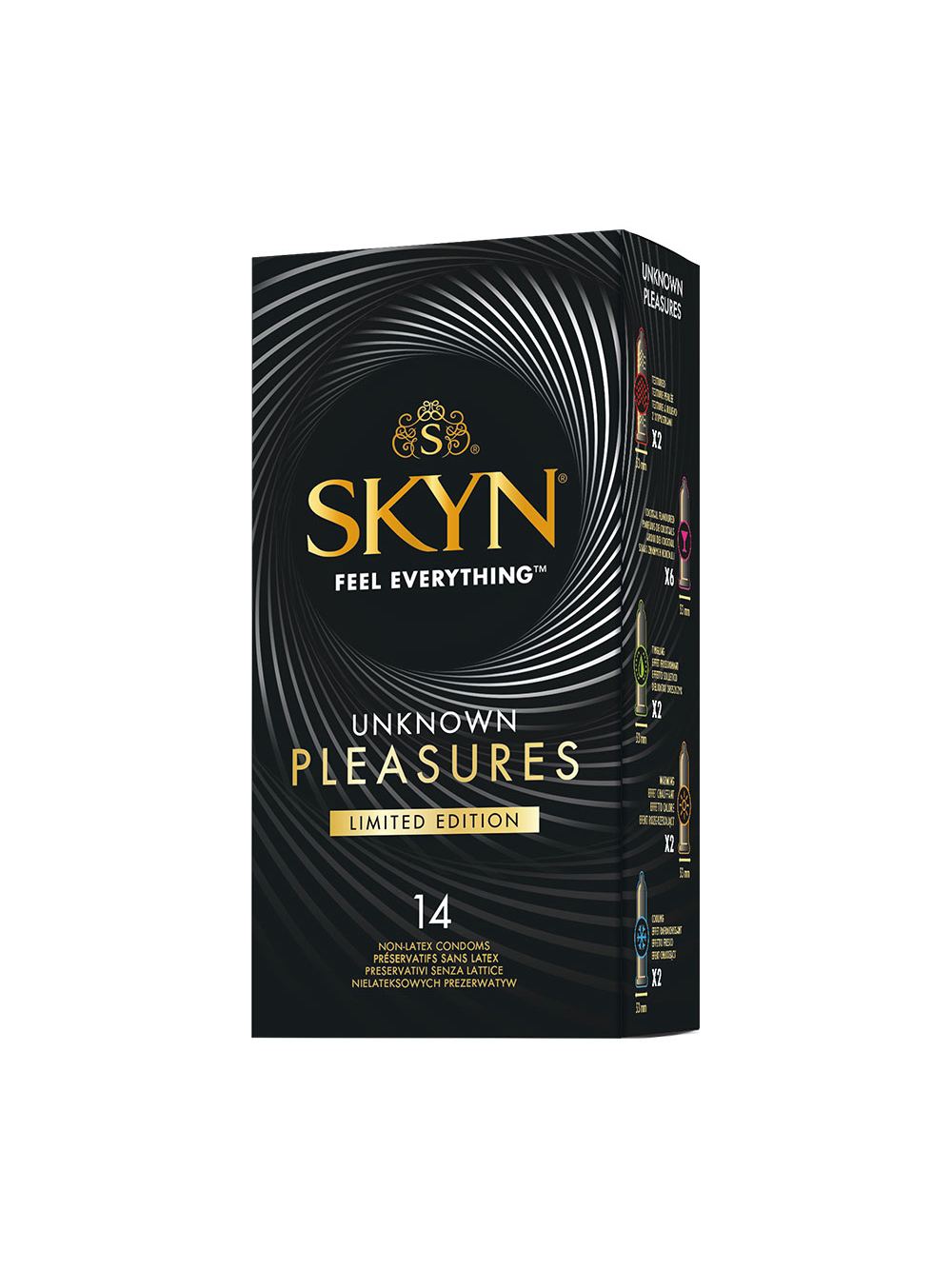 Préservatifs Sans Latex SKYN Unknown Pleasures+ Boîte de 14