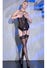 Ensemble guêpière dentelle CR4412 noir 4 pièces