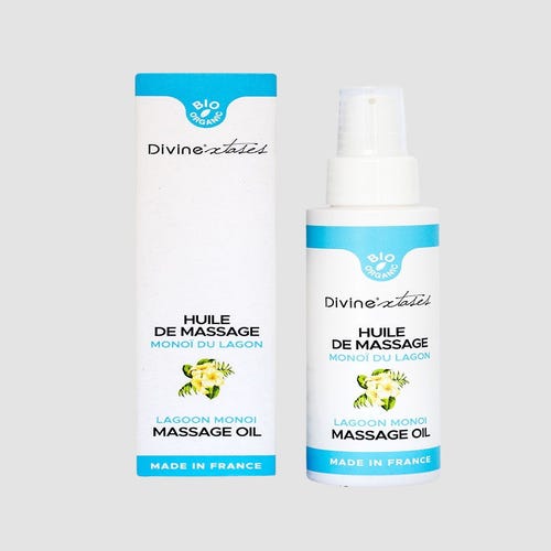 Huile De Massage érotique Comestible Chauffante IZOË - 100ml Bio, Senteur Noix De Coco, France