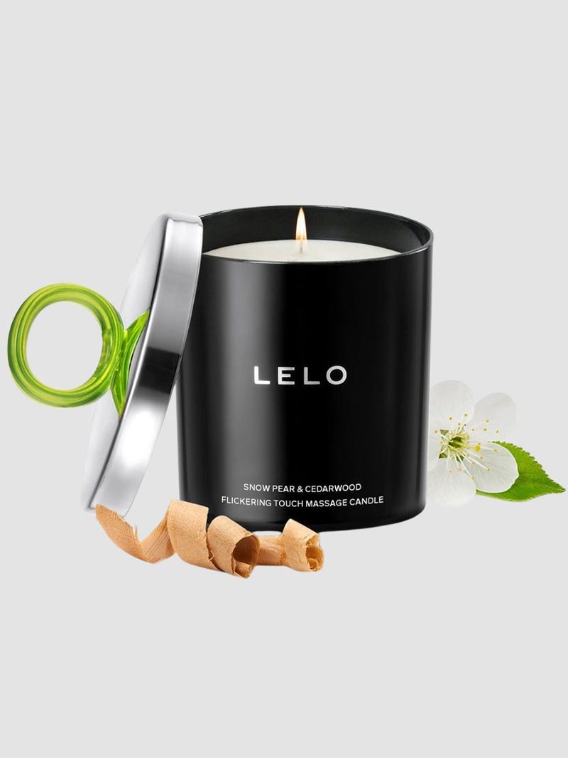 Candela da Massaggio Flickering Touch Pera & Legno di Cedro