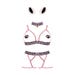 Costume Catriny 5 Pezzi Leopardo Rosa